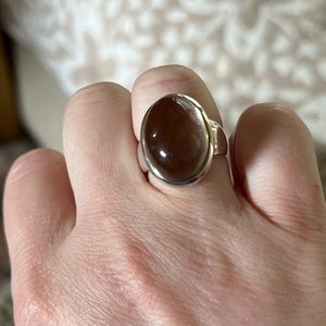 [Mr T] sterling silver smoky quartz ring